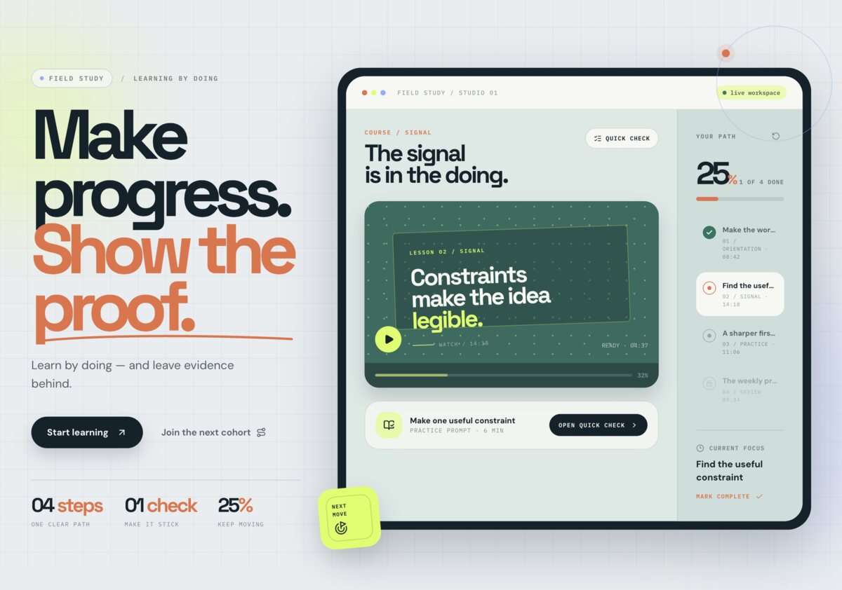 Course platform hero design