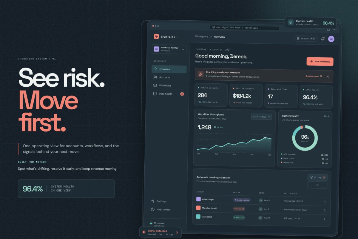 Operations dashboard hero design